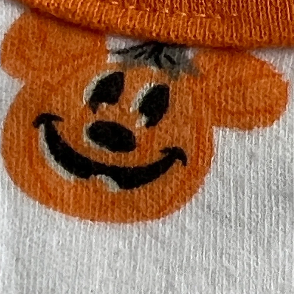 🌞 Carter’s Orange & White Baby’s First Halloween Mick Mouse teething Baby Bib